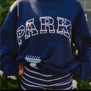 IN SEARCH OF !! PARKE MAGGIE & EMMA COLLAB NAVY STRIPE MOCKNECK